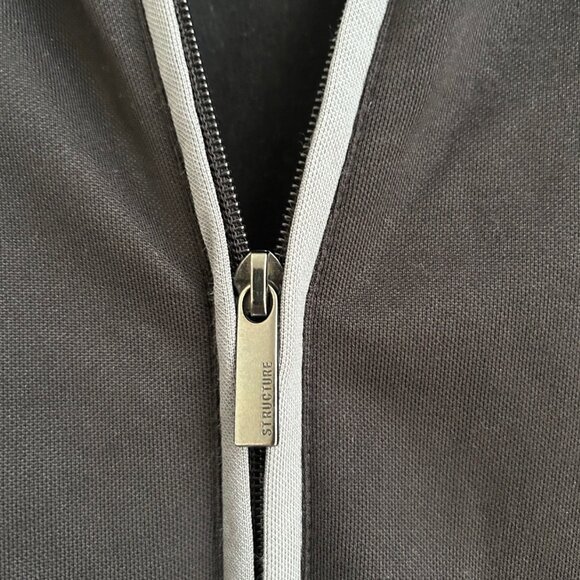 Vintage Structure Track Jacket XL Black Y2K 90's Striped Punk Streetwear Casual - Picture 7 of 13